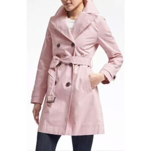 Banana Republic Pink Cotton Belted Double Breasted Trench Coat Size Small